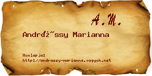 Andrássy Marianna névjegykártya